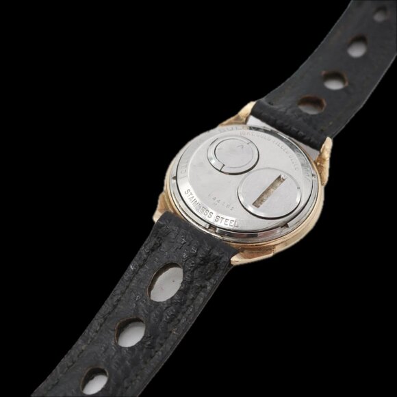 Vintage Accutron Sunburst Dial Men's Tuning Fork Wristwatch 214 Steel & 10k GF - Picture 4 of 5